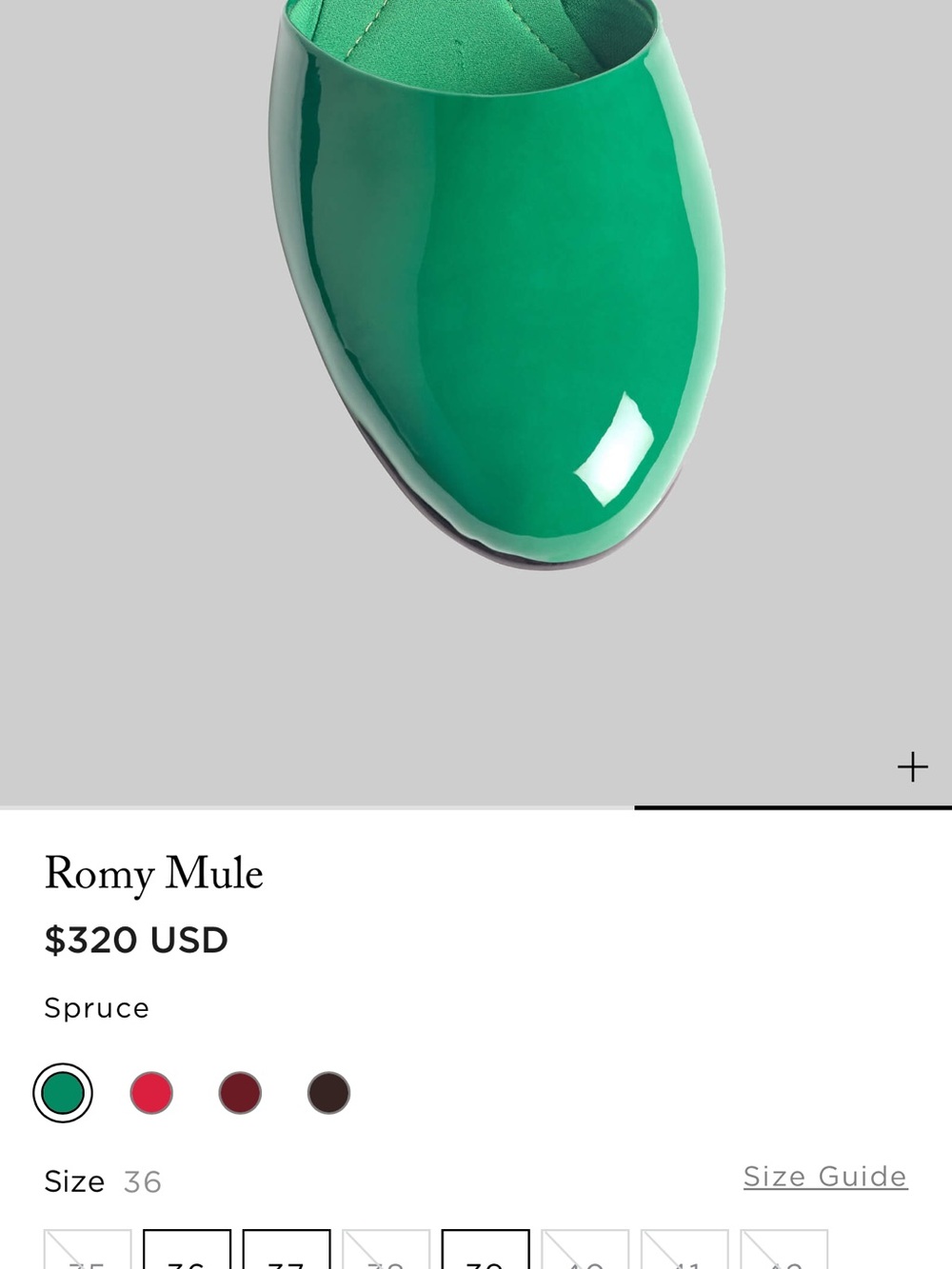LESET Romy Mule in Spruce Green Patent Leather - Picture 2 of 6